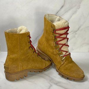 Sorel Phoenix Brown Short Lacy Cozy Boots Women's Waterproof LL3652-286 Size 9